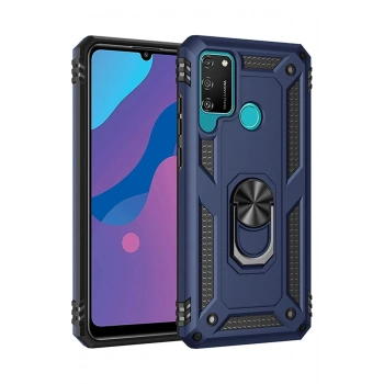 Mey İthalat®  Huawei Y6P Kılıf Sofya Yüzüklü Silikon Kapak - Lacivert