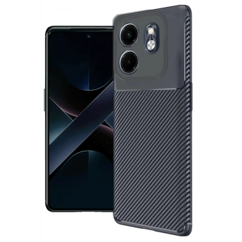 Mey İthalat®  İnfinix Smart 9 Kılıf Auto Focus Karbon Kapak - Lacivert