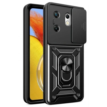 Mey İthalat®  İnfinix Zero 30 4G Kılıf Pars Lens Yüzüklü Silikon - Siyah