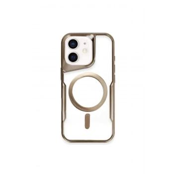 Mey İthalat®  iPhone 11 Kılıf Boyi Magsafe Silikon Kapak - Çöl Titanyum