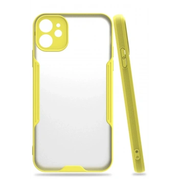 Mey İthalat®  iPhone 11 Kılıf Platin Silikon - Sarı
