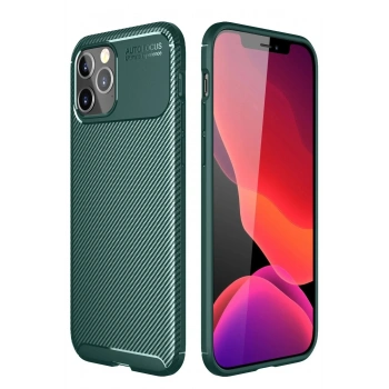 Mey İthalat®  iPhone 11 Pro Kılıf Auto Focus Karbon Kapak - Yeşil
