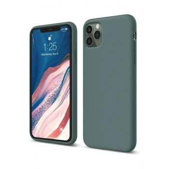 Mey İthalat®  iPhone 11 Pro Kılıf First Silikon - Koyu Yeşil
