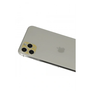 Mey İthalat®  iPhone 11 Pro Max Rainbow Kamera Lens Koruma Cam - Gold