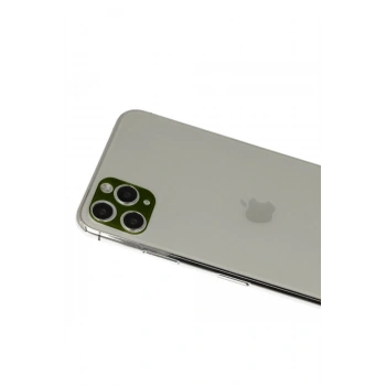Mey İthalat®  iPhone 11 Pro Max Rainbow Kamera Lens Koruma Cam - Yeşil