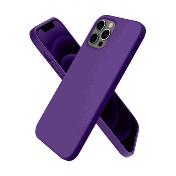 Mey İthalat®  iPhone 12 Pro Kılıf First Silikon - Mürdüm