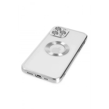 Mey İthalat®  iPhone 12 Pro Kılıf Slot Silikon - Gümüş