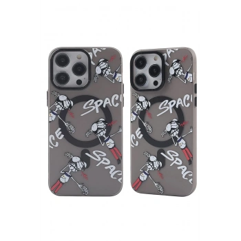Mey İthalat®  iPhone 12 Pro Max Kılıf Apollo Magneticsafe Desenli Kapak - Apollo Siyah - 3