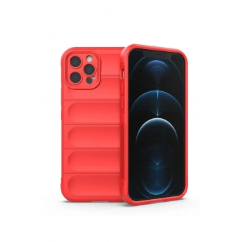 Mey İthalat®  iPhone 12 Pro Max Kılıf Optimum Silikon - Kırmızı