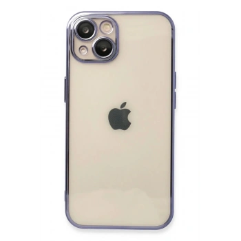 Mey İthalat®  iPhone 13 Kılıf  Lensli Silikon - Mor