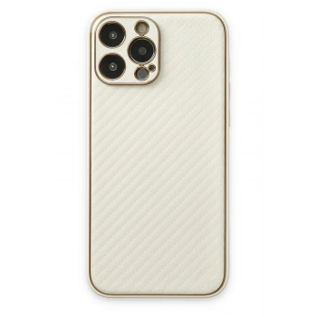 Mey İthalat®  iPhone 13 Pro Kılıf Coco Karbon Silikon - Beyaz