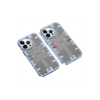 Mey İthalat®  iPhone 13 Pro Kılıf Mekanik Bumper Kapak - Mavi