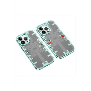 Mey İthalat®  iPhone 13 Pro Kılıf Mekanik Bumper Kapak - Yeşil