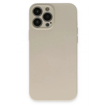 Mey İthalat®  iPhone 13 Pro Kılıf Nano içi Kadife Silikon - Bej