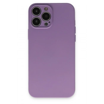 Mey İthalat®  iPhone 13 Pro Kılıf Nano içi Kadife Silikon - Koyu Lila