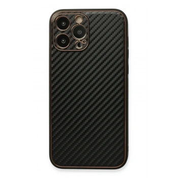Mey İthalat®  iPhone 13 Pro Max Kılıf Coco Karbon Silikon - Siyah