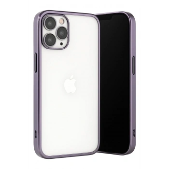 Mey İthalat®  iPhone 13 Pro Max Kılıf  Lensli Silikon - Mor