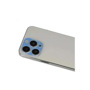Mey İthalat®  iPhone 13 Pro Max Rainbow Kamera Lens Koruma Cam - Mavi