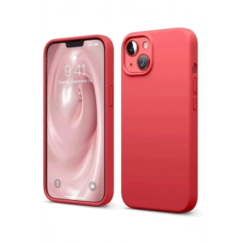 Mey İthalat®  iPhone 14 Kılıf First Silikon - Kırmızı