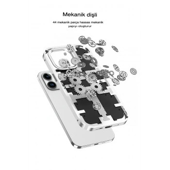 Mey İthalat®  iPhone 14 Pro Kılıf Mekanik Bumper Kapak - Derin Mor