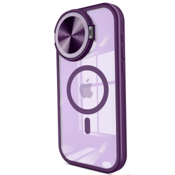 Mey İthalat®  iPhone 14 Pro Max Kılıf Teleskop Lens Magsafe Silikon Kapak - Derin Mor