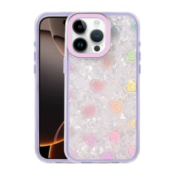 Mey İthalat®   iPhone 14 Pro Max Lumi Desenli Kapak - Mor