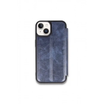 Mey İthalat®   iPhone 15 Kılıf Flip Cover - Lacivert