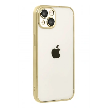 Mey İthalat®   iPhone 15  Lensli Silikon - Gold