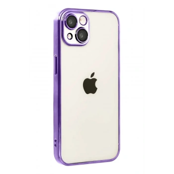 Mey İthalat®   iPhone 15  Lensli Silikon - Mor