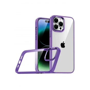 Mey İthalat®   iPhone 15 Pro Max  Lensli Silikon - Mor