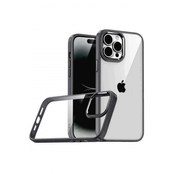 Mey İthalat®   iPhone 15 Pro Max  Lensli Silikon - Siyah