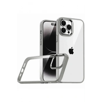 Mey İthalat®   iPhone 15 Pro Max  Lensli Silikon - Titan Gri