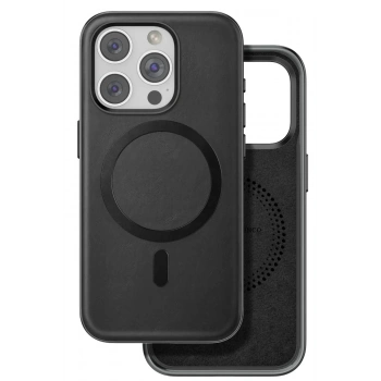 Mey İthalat®  iPhone 15 Pro Max Puskas Magsafe Kapak - Siyah