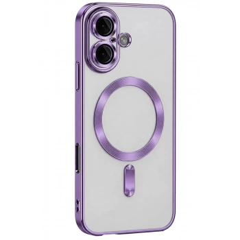 Mey İthalat®   iPhone 16 Kılıf Kross Magneticsafe Kapak - Mor