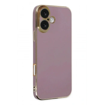 Mey İthalat®  iPhone 16 Kılıf Volet Silikon - Mor