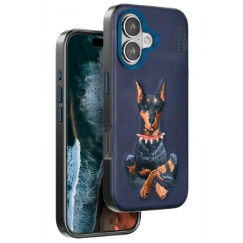 Mey İthalat®  iPhone 16 Perma Desenli Kapak - Lacivert