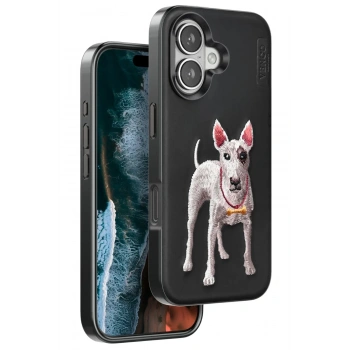 Mey İthalat®  iPhone 16 Perma Desenli Kapak - Siyah