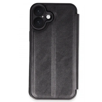 Mey İthalat®  iPhone 16 Plus Kılıf Flip Cover - Siyah