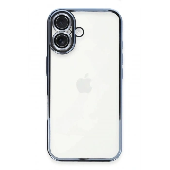Mey İthalat®  iPhone 16 Plus Kılıf  Lensli Silikon - Açık Mavi