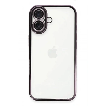 Mey İthalat®  iPhone 16 Plus Kılıf  Lensli Silikon - Mor