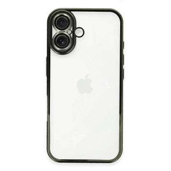 Mey İthalat®  iPhone 16 Plus Kılıf  Lensli Silikon - Yeşil