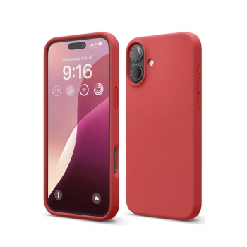 Mey İthalat®  iPhone 16 Plus Kılıf Nano içi Kadife Silikon - Kırmızı