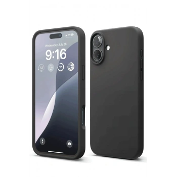 Mey İthalat®  iPhone 16 Plus Kılıf Nano içi Kadife Silikon - Siyah