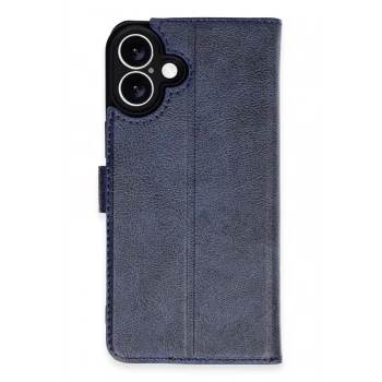 Mey İthalat®  iPhone 16 Plus Kılıf Trend S Plus Kapaklı Kılıf - Lacivert