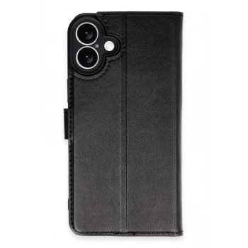 Mey İthalat®  iPhone 16 Plus Kılıf Trend S Plus Kapaklı Kılıf - Siyah