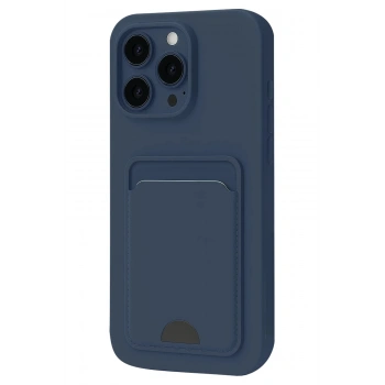 Mey İthalat®  iPhone 16 Pro Kılıf Kelvin Kartvizitli Silikon - Lacivert