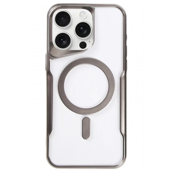 Mey İthalat®  iPhone 16 Pro Max Kılıf Boyi Magsafe Silikon Kapak - Titan Gri