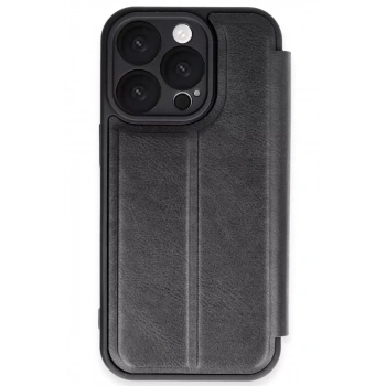 Mey İthalat®   iPhone 16 Pro Max Kılıf Flip Cover - Siyah
