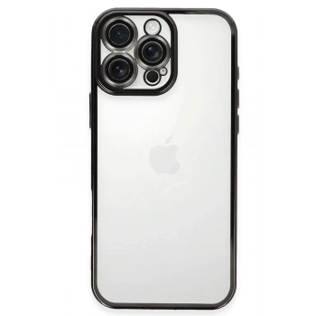 Mey İthalat®  iPhone 16 Pro Max Kılıf  Lensli Silikon - Siyah