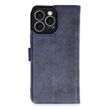 Mey İthalat®  iPhone 16 Pro Max Kılıf Trend S Plus Kapaklı Kılıf - Lacivert